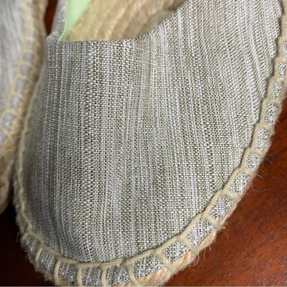 NWOT Zac Posen Canvas Flocked Ankle Tie Espadrille Flats